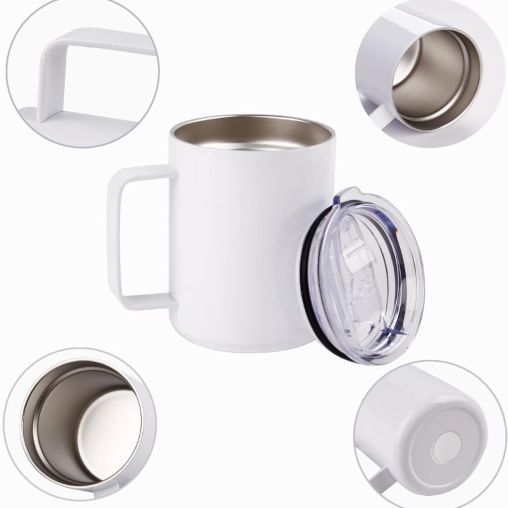 NIB 12oz Sublimated Coffee Tumbler With Handle. - Picture 8 of 8